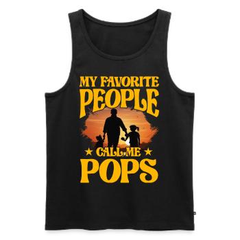 Meine Lieblingsleute nennen mich Pops - Männer Premium Bio Tank Top - Schwarz - Vorne - AI Model Male 178 light (178cm)