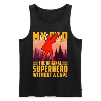 Mein Vater, der ursprüngliche Superheld ohne Umhang - Männer Premium Bio Tank Top - Schwarz - Vorne - Michal (187cm)