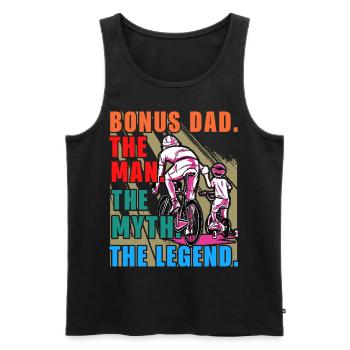 Bonus: Papa, der Mann, der Mythos, die Legende - Männer Premium Bio Tank Top - Schwarz - Vorne - AI Model Male 178 light (178cm)