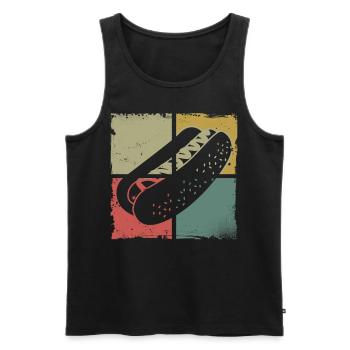 Hot Dog Adulte Vintage Rétro - Débardeur bio Premium Homme - noir - Devant - Michal (187cm)