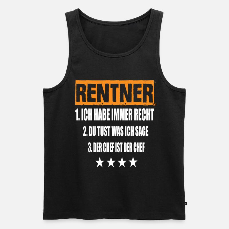Rentner - Männer Premium Bio Tank Top - Schwarz