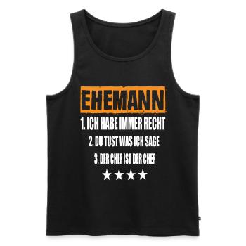 Mari - Débardeur bio Premium Homme - noir - Devant - AI Model Male 178 light (178cm)