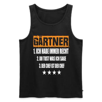 Jardinier - Débardeur bio Premium Homme - noir - Devant - Michal (187cm)