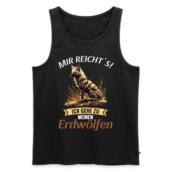 Loups d’Aardwolf - Débardeur bio Premium Homme - noir - Devant - AI Model Male 178 light (178cm)