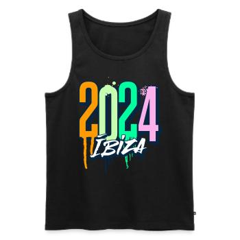 Ibiza 2024 - Men's Premium Organic Tank Top - black - Front - Michal (187cm)