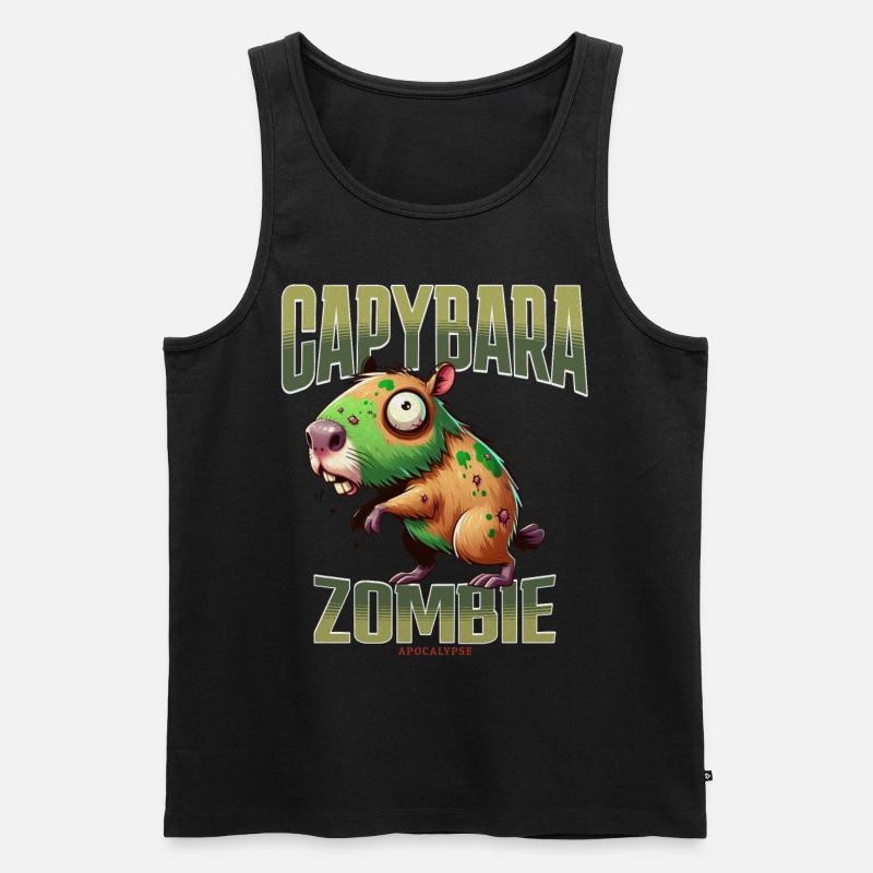 Capybara Zombie - Männer Premium Bio Tank Top - Schwarz