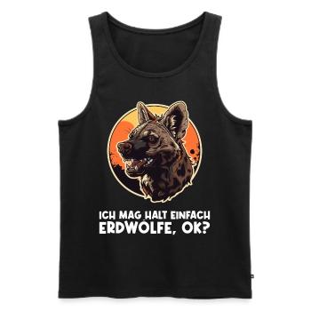 Loups d’Aardwolf - Débardeur bio Premium Homme - noir - Devant - Michal (187cm)
