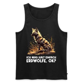 Loups d’Aardwolf - Débardeur bio Premium Homme - noir - Devant - Michal (187cm)