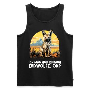 Loups d’Aardwolf - Débardeur bio Premium Homme - noir - Devant - Michal (187cm)