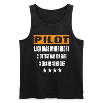pilot - Men's Premium Organic Tank Top - black - Front - AI Model Male 178 light (178cm)