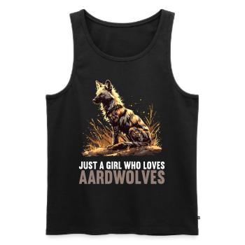 Loups d’Aardwolf - Débardeur bio Premium Homme - noir - Devant - AI Model Male 178 light (178cm)