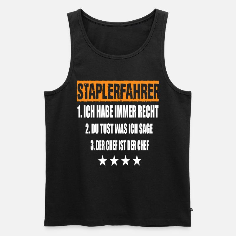 Staplerfahrer - Männer Premium Bio Tank Top - Schwarz