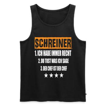 Schreiner - Männer Premium Bio Tank Top - Schwarz - Vorne - Michal (187cm)