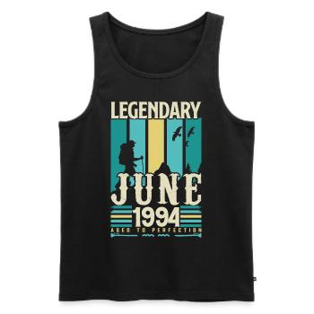 Juni 1994 Geburtstagsgeschenk, Jahrgang Juni 1994. - Männer Premium Bio Tank Top - Schwarz - Vorne - Michal (187cm)