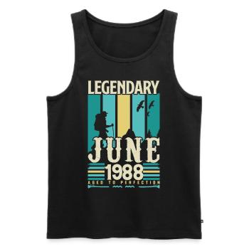 Juni 1988 Geburtstagsgeschenk, Jahrgang Juni 1988. - Männer Premium Bio Tank Top - Schwarz - Vorne - Michal (187cm)
