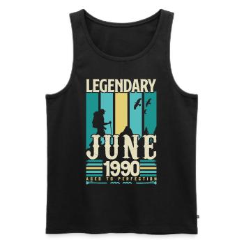 Juni 1990 Geburtstagsgeschenk, Jahrgang Juni 1990. - Männer Premium Bio Tank Top - Schwarz - Vorne - Michal (187cm)