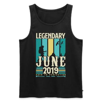 Juni 2019 Geburtstagsgeschenk, Jahrgang Juni 2019. - Männer Premium Bio Tank Top - Schwarz - Vorne - AI Model Male 178 light (178cm)