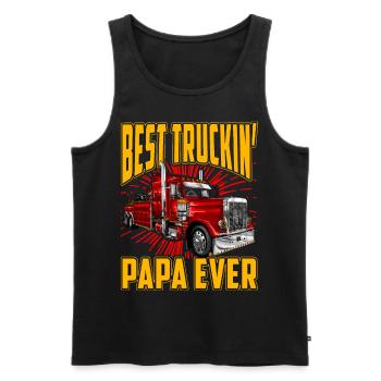 Best truckin Papa ever - Men's Premium Organic Tank Top - black - Front - Michal (187cm)