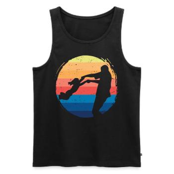 Vintage Dad Daughter - Men's Premium Organic Tank Top - black - Front - Michal (187cm)