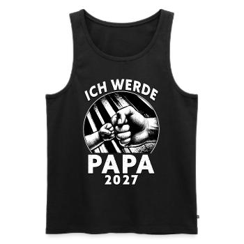 Ich werde Papa 2027 - Männer Premium Bio Tank Top - Schwarz - Vorne - Michal (187cm)