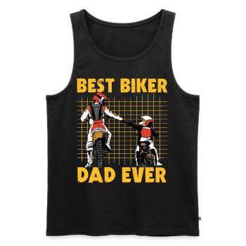 Meilleur papa motard de tous les temps - Débardeur bio Premium Homme - noir - Devant - Michal (187cm)