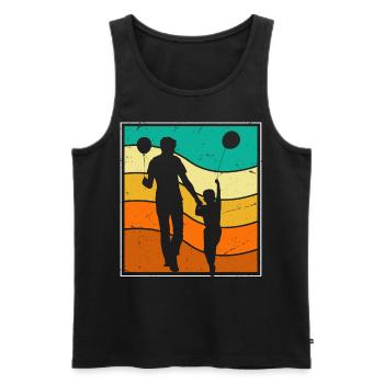 Papa - Männer Premium Bio Tank Top - Schwarz - Vorne - Michal (187cm)