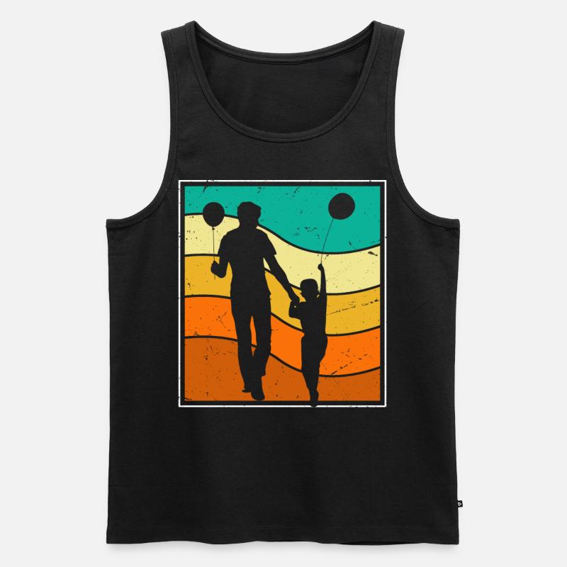 Papa - Männer Premium Bio Tank Top - Schwarz