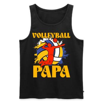 Volleyball Papa - Männer Premium Bio Tank Top - Schwarz - Vorne - Michal (187cm)