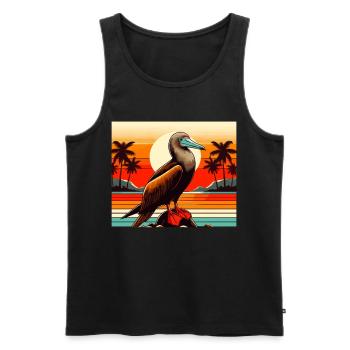 Retro Redfoot Booby - Men's Premium Organic Tank Top - black - Front - AI Model Male 178 light (178cm)