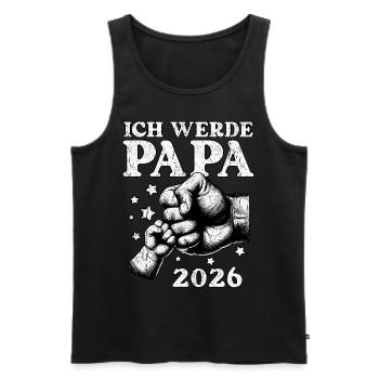 Je serai papa en 2026 - Débardeur bio Premium Homme - noir - Devant - Michal (187cm)