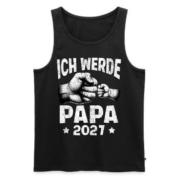 Ich werde Papa 2027 - Männer Premium Bio Tank Top - Schwarz - Vorne - AI Model Male 178 light (178cm)
