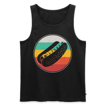 Hot Dog Adulte Vintage Rétro - Débardeur bio Premium Homme - noir - Devant - Michal (187cm)