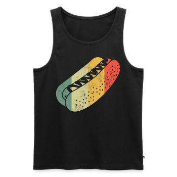 Hot Dog Adulte Vintage Rétro - Débardeur bio Premium Homme - noir - Devant - Michal (187cm)