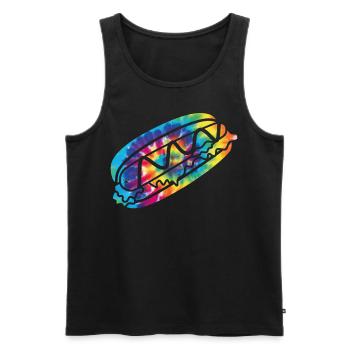 Hot Dog Adulte Tie Dye Années 90 Rétro - Débardeur bio Premium Homme - noir - Devant - Michal (187cm)