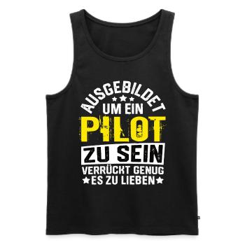 Pilot Airplane Pilots Flying Aviator Flying - Men's Premium Organic Tank Top - black - Front - Michal (187cm)