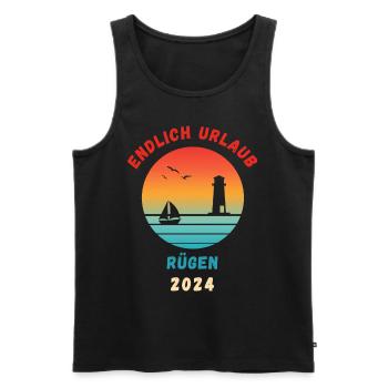 Rügen Urlaub 2024 Ostsee Idee - Männer Premium Bio Tank Top - Schwarz - Vorne - Michal (187cm)