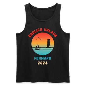 Fehmarn Urlaub 2024 Ostsee Idee - Männer Premium Bio Tank Top - Schwarz - Vorne - Michal (187cm)