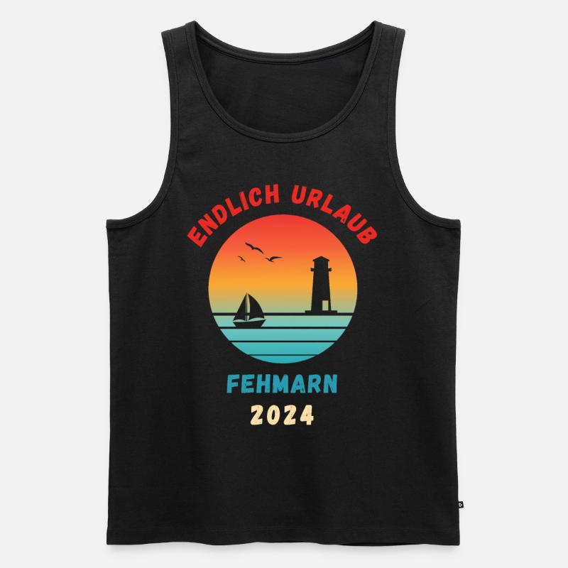 Fehmarn Urlaub 2024 Ostsee Idee - Männer Premium Bio Tank Top - Schwarz