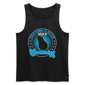 Lemming Vole Everything Better with Lemming - Men's Premium Organic Tank Top - black - Front - Michal (187cm)