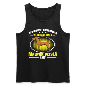 I have a Magyar Vizsla pointing dog - Men's Premium Organic Tank Top - black - Front - AI Model Male 178 light (178cm)