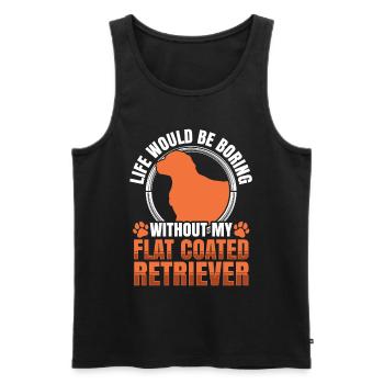 Langweilig ohne Flat Coated Retriever - Männer Premium Bio Tank Top - Schwarz - Vorne - AI Model Male 178 light (178cm)