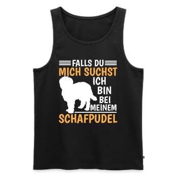 Bin bei meinem Schafpudel Altdeutscher Hütehund - Männer Premium Bio Tank Top - Schwarz - Vorne - AI Model Male 178 light (178cm)