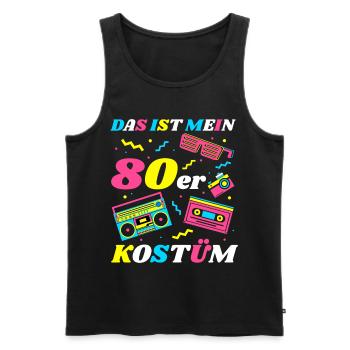 This is my 80s Costume Theme 80s Party Costume - Men's Premium Organic Tank Top - black - Front - AI Model Male 178 light (178cm)