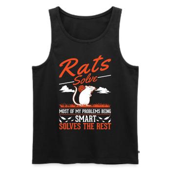 Rat Cadeau Maison Rat Propriétaire - Débardeur bio Premium Homme - noir - Devant - AI Model Male 178 light (178cm)