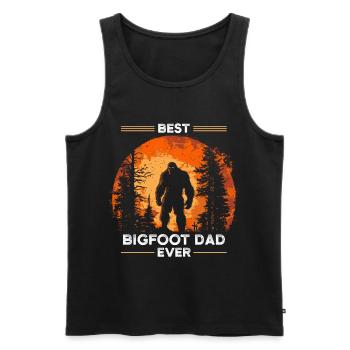 Best Bigfoot Dad Ever - Männer Premium Bio Tank Top - Schwarz - Vorne - Michal (187cm)