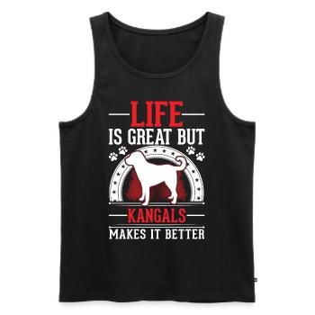 Life is great But Kangals makes it better - Men's Premium Organic Tank Top - black - Front - Michal (187cm)