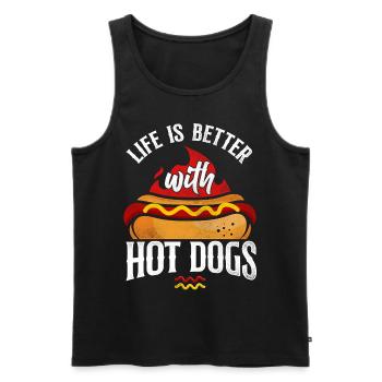 La vie adulte du hot-dog est meilleure avec - Débardeur bio Premium Homme - noir - Devant - Michal (187cm)