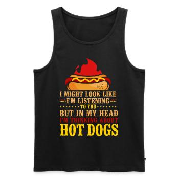 Hot Dog Adulte Je pourrais ressembler - Débardeur bio Premium Homme - noir - Devant - AI Model Male 178 light (178cm)