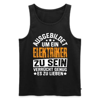Électricien Electricité Electricité Maître électricien - Débardeur bio Premium Homme - noir - Devant - Michal (187cm)