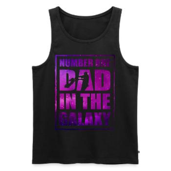Vater Nummer eins in der Galaxis - Männer Premium Bio Tank Top - Schwarz - Vorne - AI Model Male 178 light (178cm)